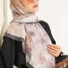 120 cm Pastel Floral Scarf Charcoal