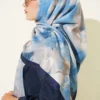 120 cm Pastel Floral Scarf Navy Blue - الصورة 3