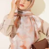 120 cm Pastel Floral Scarf Latte