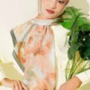 120 cm Pastel Floral Scarf Emerald