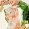 120 cm Pastel Floral Scarf Emerald - Image 2
