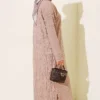 ⁦Long Shirt with Split Detail Beige⁩ - الصورة ⁦3⁩