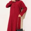 Long Shirt with Split Detail Burgundy – Bild 2
