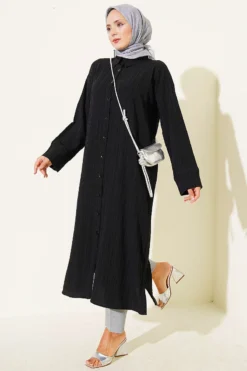 Long Shirt with Split Detail Black