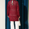 Wooden Buttoned Openwork Knit Cardigan Burgundy - immagine 3