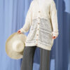 Wooden Buttoned Openwork Knit Cardigan Ecru - الصورة 2