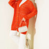 Wooden Buttoned Openwork Knit Cardigan Orange - Image 2