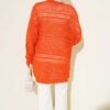 Wooden Buttoned Openwork Knit Cardigan Orange - Image 3