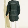 Wooden Buttoned Openwork Knit Cardigan Emerald – Bild 3