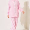 Appliqué Embellished Zippered Two-Piece Set Pink
