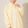 ⁦Appliqué Embellished Zippered Two-Piece Set Yellow⁩ - الصورة ⁦2⁩