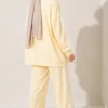 ⁦Appliqué Embellished Zippered Two-Piece Set Yellow⁩ - الصورة ⁦4⁩