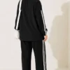 Appliqué Embellished Zippered Two-Piece Set Black – Bild 4