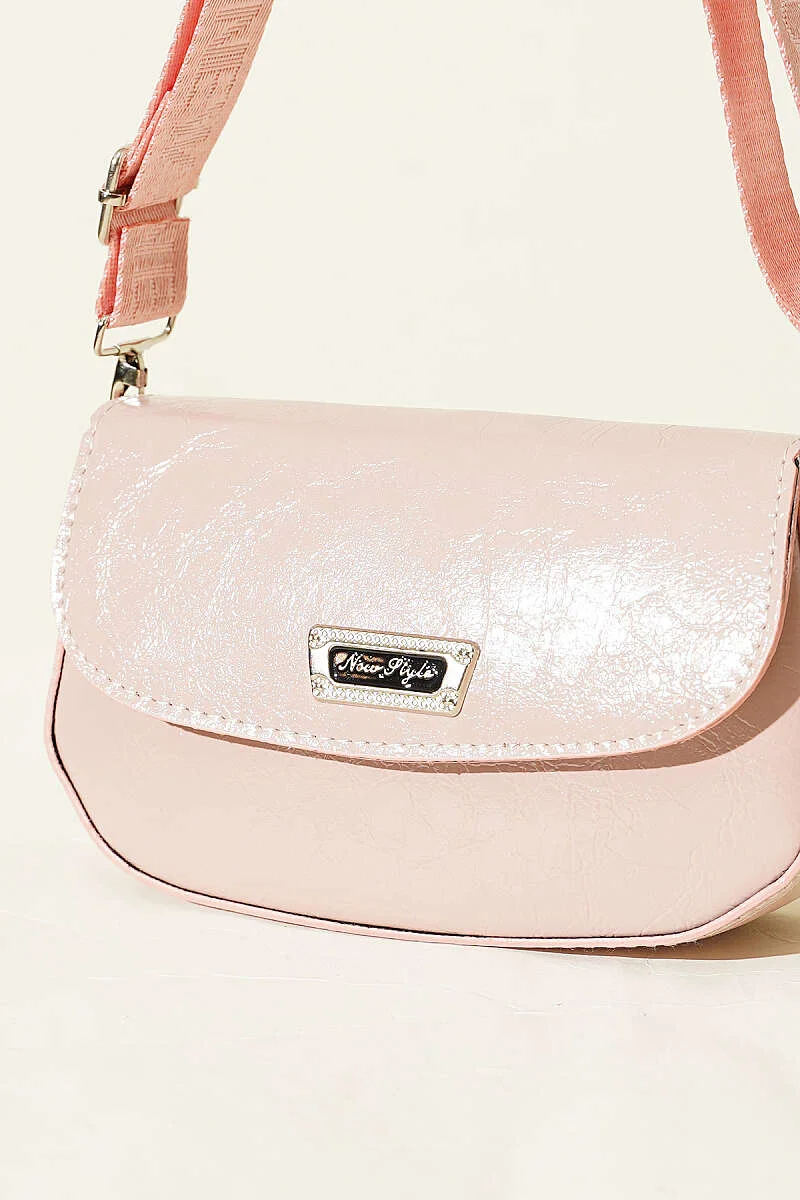 Crossbody Patent Bag Powder Pink - Image 3
