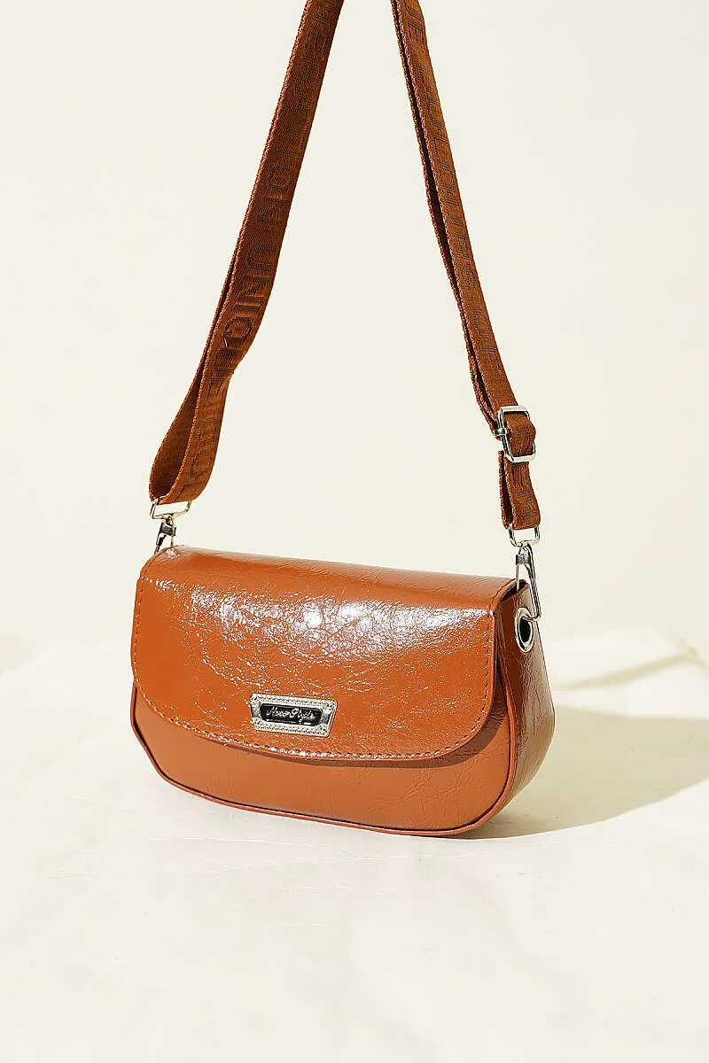 Crossbody Patent Bag Tan