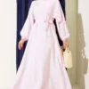 Cross Ruffle Detail Dress Pink