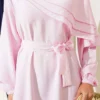 Cross Ruffle Detail Dress Pink - Image 4