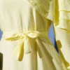 Cross Ruffle Detail Dress Yellow - Imagen 4