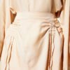 Asymmetrical Cut Gathered Two-Piece Set Beige – Bild 4