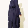 Asymmetrical Cut Gathered Two-Piece Set Navy Blue – Bild 3