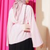 ⁦Asymmetrical Cut Drawstring Tunic Pink⁩ - الصورة ⁦3⁩