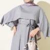 Asymmetrical Shoulder Panel Dress Grey - Afbeelding 2