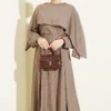 Asymmetrical Shoulder Panel Dress Mink – Bild 2