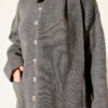 Button-Up Pocketed Knitted Cardigan with Scarf Smoke - Imagen 4