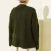 Knit Cardigan with Scarf and Braided Details Khaki - Image 3