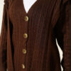 Knit Cardigan with Scarf and Braided Details Brown - Afbeelding 4