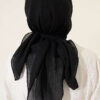Aya Series Thin Cotton Scarf Black - الصورة 3