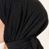 Aya Series Thin Cotton Scarf Black - الصورة 4