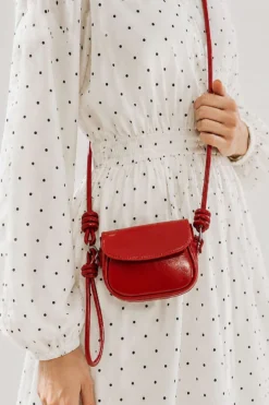 Adjustable Knot Strap Mini Bag Red