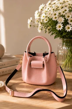 Gathered Detail Women's Handbag Powder Pink