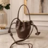 Gathered Mini Women's Handbag Brown