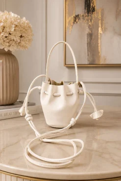Gathered Mini Women's Handbag Cream
