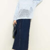 Diamond Pattern Openwork Knit Sweater Baby Blue – Image 2