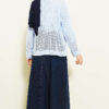 Diamond Pattern Openwork Knit Sweater Baby Blue – Image 3