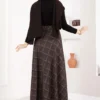 Baklava Pattern Scuba Skirt Brown - Afbeelding 3