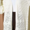 Diamond Pattern Openwork Knit Cardigan Ecru - Imagen 4