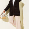 Diamond Pattern Openwork Knit Cardigan Brown - Afbeelding 2