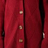 Textured Diamond Pattern Button-Up Knit Cardigan Burgundy - immagine 4