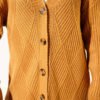 Textured Diamond Pattern Button-Up Knit Cardigan Mustard – Bild 4