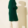 Textured Diamond Pattern Button-Up Knit Cardigan Emerald – Bild 3
