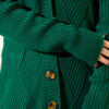 Textured Diamond Pattern Button-Up Knit Cardigan Emerald – Bild 4