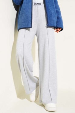 Balance Emblem Waistband Pants Grey