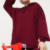 ⁦Hooded Oversized Two-Piece Set Burgundy⁩ - الصورة ⁦2⁩