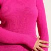 Fisherman Neck Fingerless Knit Sweater Fuchsia - immagine 4