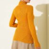 Fisherman Neck Fingerless Knit Sweater Mustard - Afbeelding 3