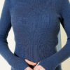Fisherman Neck Fingerless Knit Sweater Indigo - immagine 4